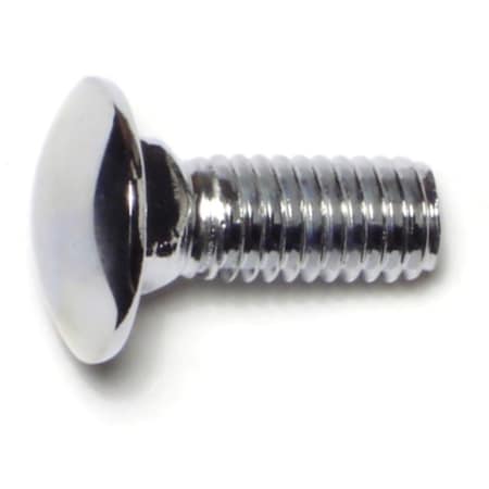 Midwest Fastener Carriage Bolt, Square Neck, 16 (Coarse), 1 in L, Steel, Chrome, 5 PK 74141
